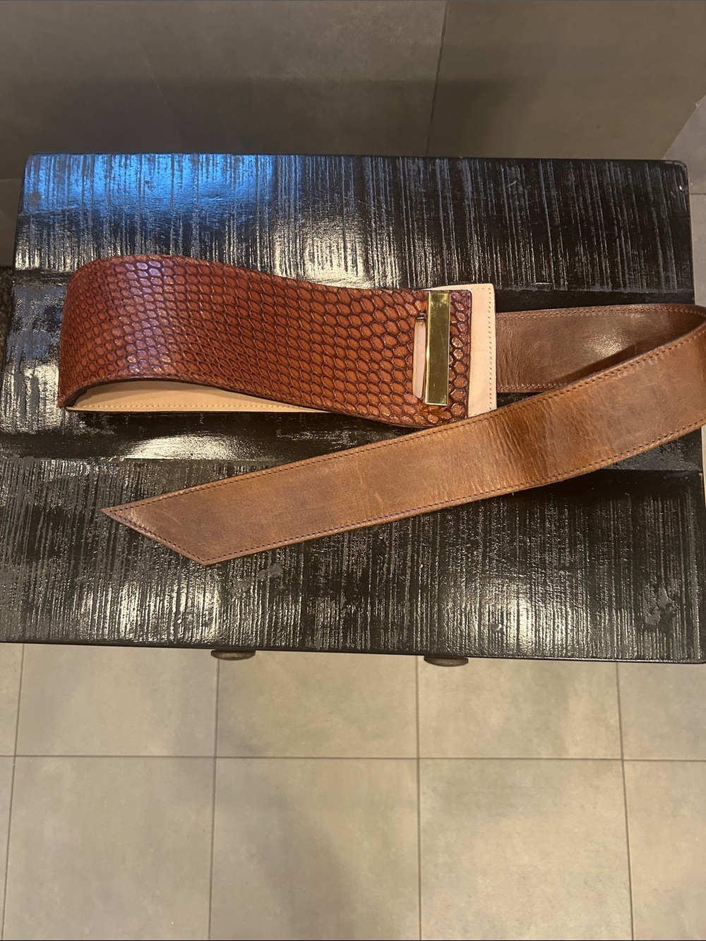 Brave Leather Obi Style Vintage Brown Leather Belt